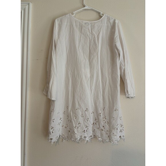 Gap Body Large Top 100% Cotton Boho Embroidered Tunic Cottage Lagenlook Whimsy - Picture 2 of 7